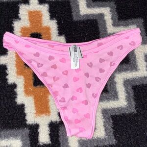 Pink Heart + cracked heart Patterned Victoria’s Secret thong